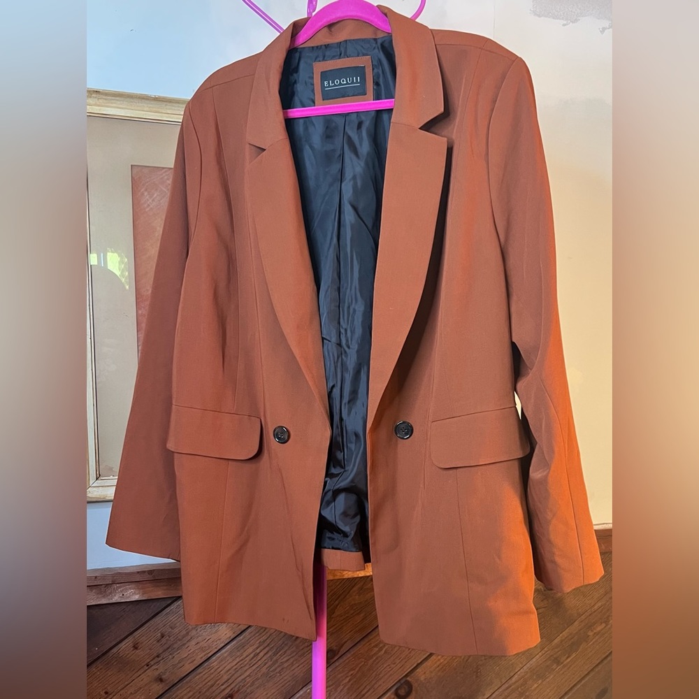 Plus Eloquii Rust Colored Open Blazer NWT Size 26